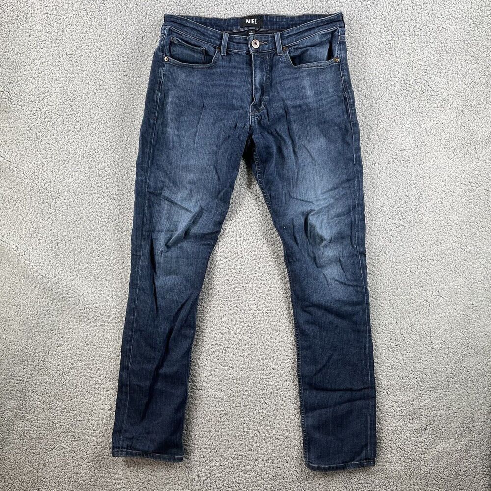 Paige Jeans Mens 31x31 Blue Lennox Skinny Stretch Preppy Dark Wash Denim